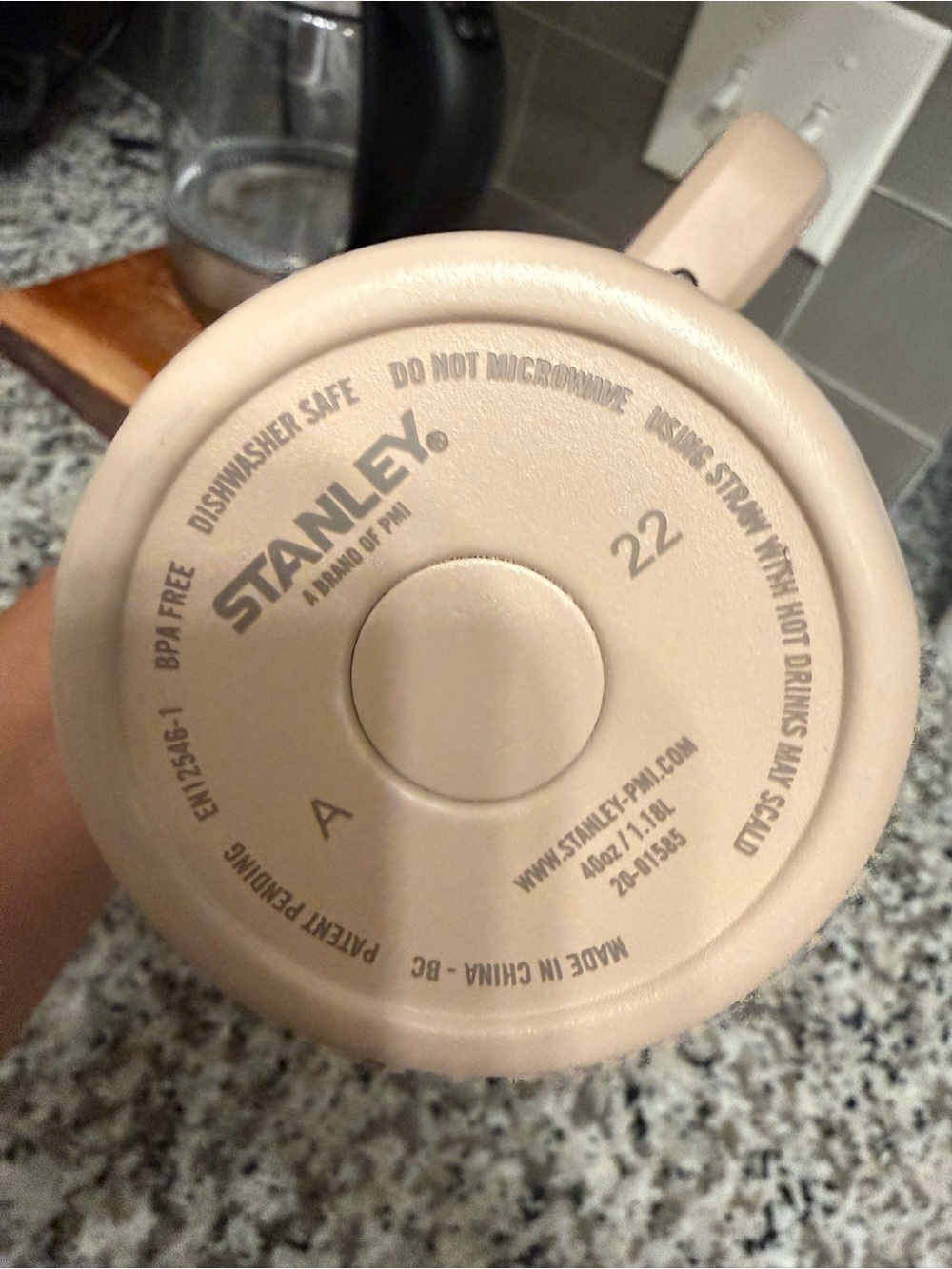 Stanley Beige Travel Tumbler with Handle and Straw Lid - Picture 3 of 3